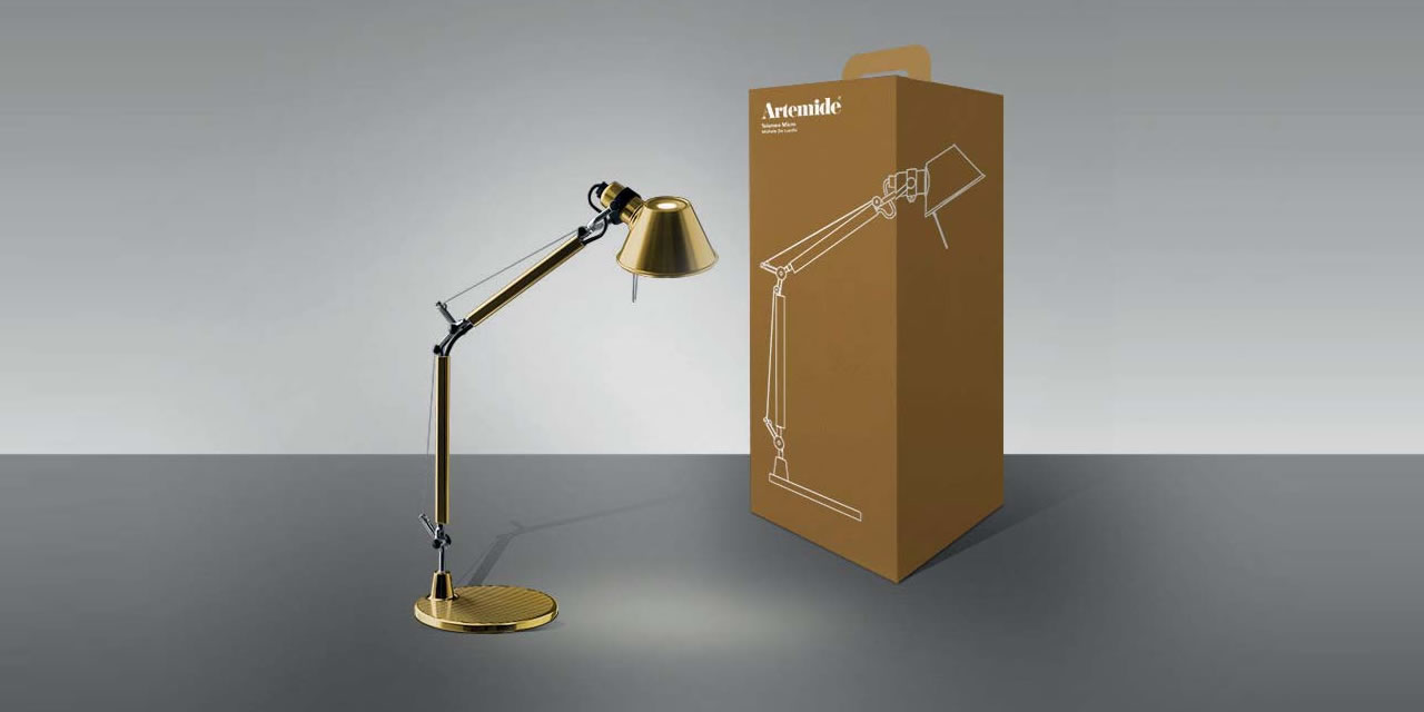 Tolomeo Micro Table Gold Artemide