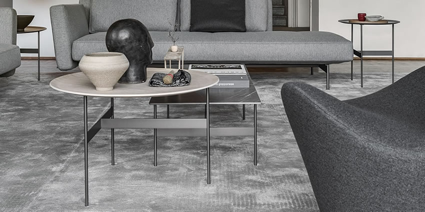 Vintage 194 9 round ashwood and marble dining table by Piero Lissoni for  Cassina, 2014