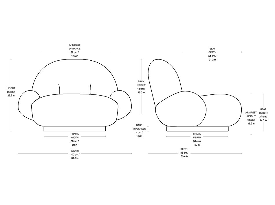Pacha Lounge Chair with armrest Gubi