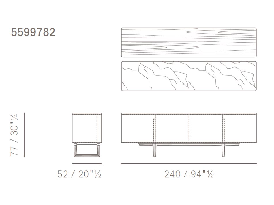 Low cabinet Fidelio Poltrona Frau